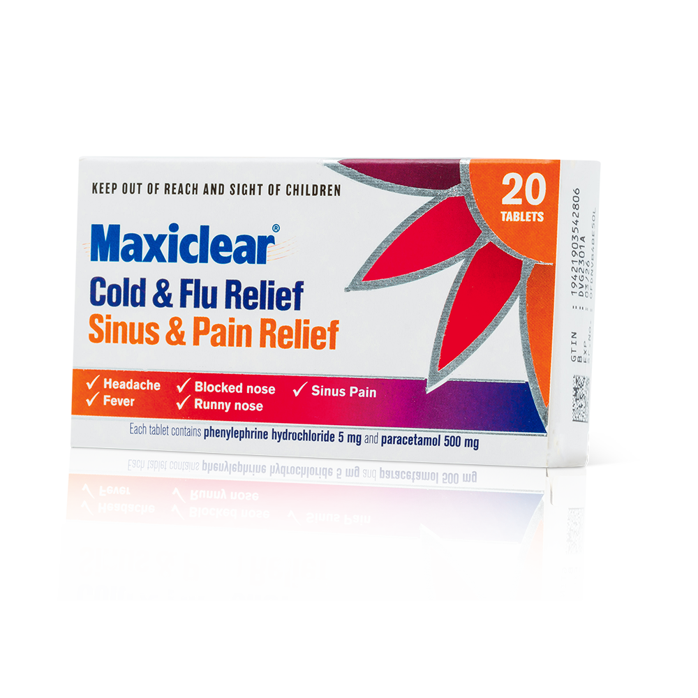 Maxiclear® Cold & Flu/Sinus & Pain Relief Tablets